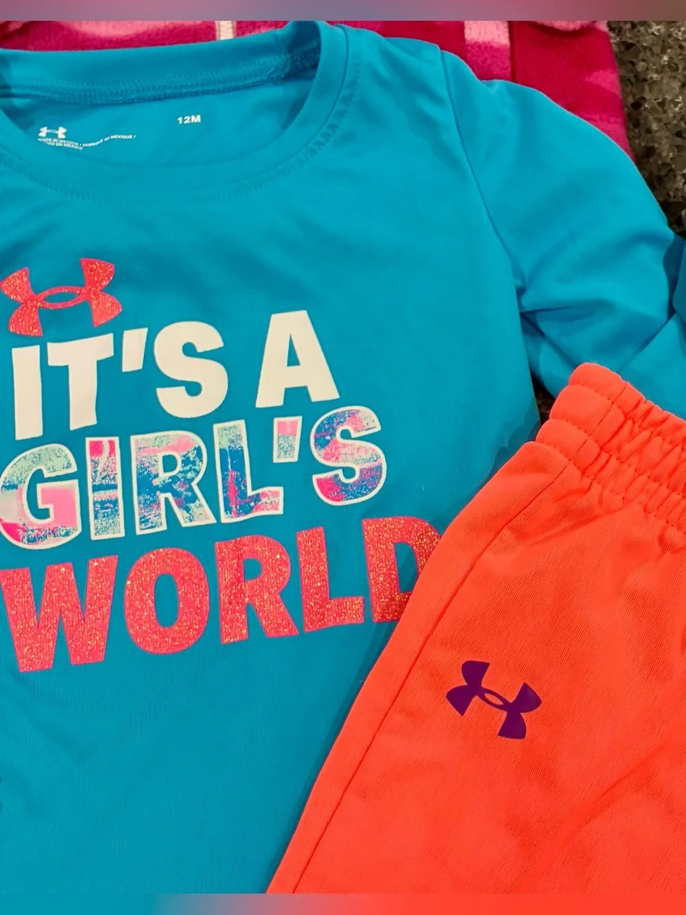 Girls UNDER ARMOUR/NIKE/CABELA’S Oufit…Jackets & Sweatshirt Lot, sz 12 & 18 mo.